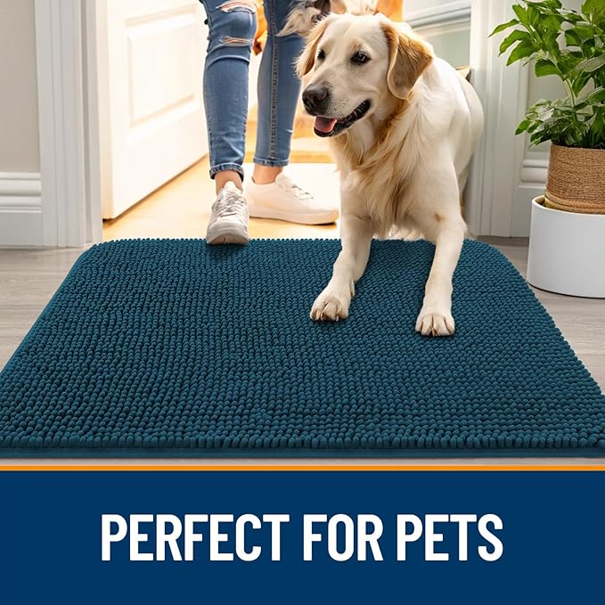OLANLY Dog Door Mat for Muddy Paws 34x21, Absorbs Moisture and Dirt, Absorbent - Image 6