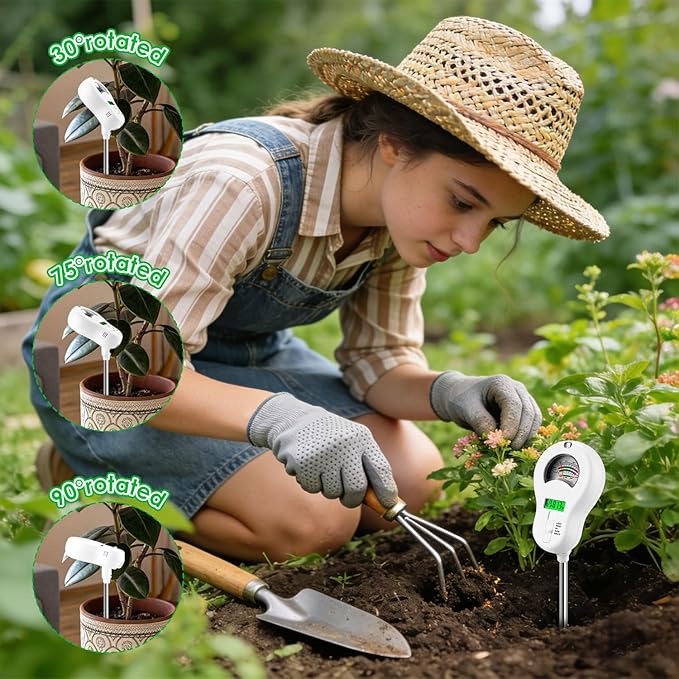 6-in-1 Soil Test Kit with 3 Replaceable Probes, Soil Tester - Image 2