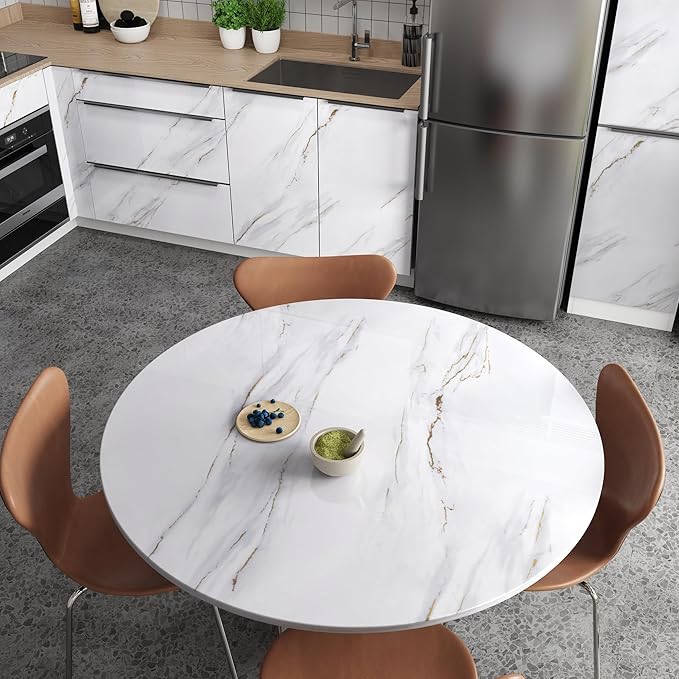 15.7"x354.3" Glossy White Marble Contact Paper - Image 3