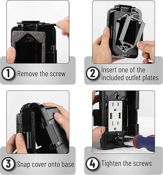 Bates- Outdoor Outlet Cover Weatherproof, Horizontal/Vertical Use - Image 8