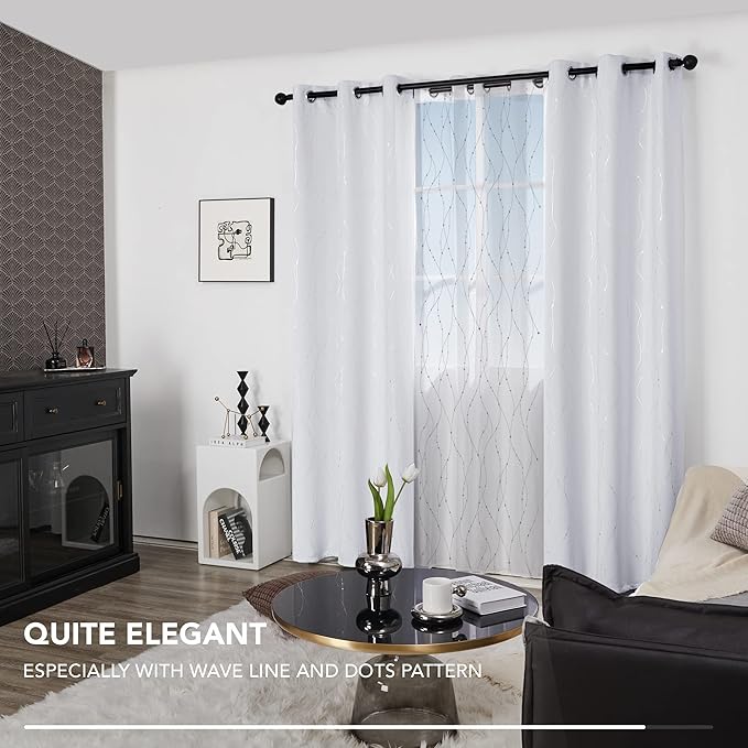 Deconovo Room Darkening Curtains, Thermal Insulated Soundproof Drapes, 42 x 63 - Image 4