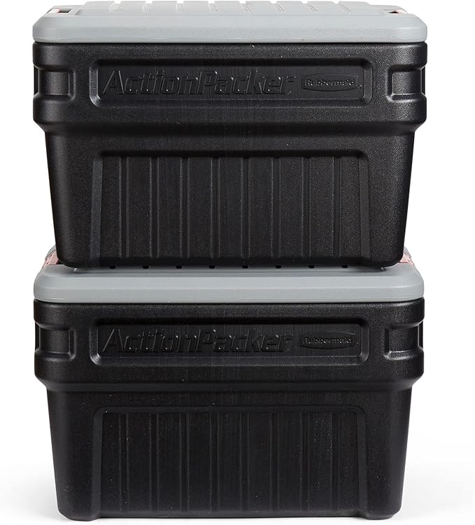 Rubbermaid ActionPacker 24 Gal Lockable Storage Box Pack of 2, Industrial - Image 2