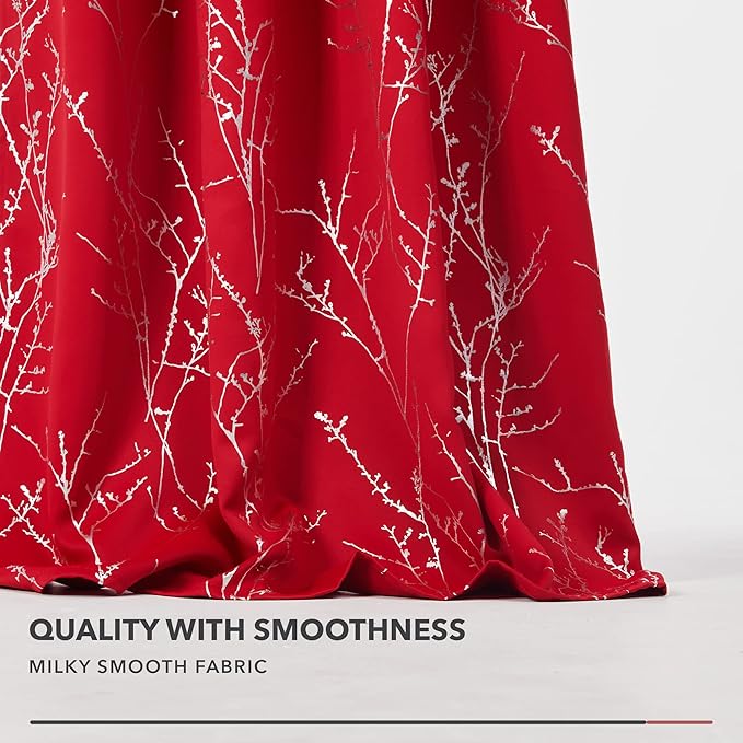 Deconovo Christmas Red Curtains, Soundproof Curtain, 42 x 84 Inch Long - Image 4