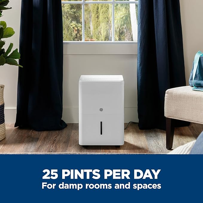 GE Portable Dehumidifier 25 Pint, Basement & Garage or Rooms up to 1500 Sq Ft - Image 4