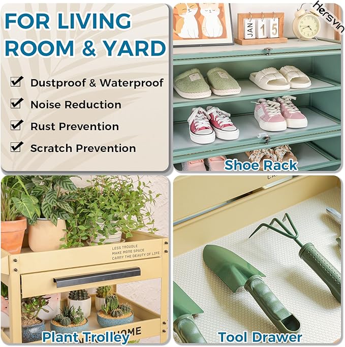 Hersvin Shelf Liners, 18in x 20ft Kitchen Drawer Mats, Non-Adhesive EVA - Image 9