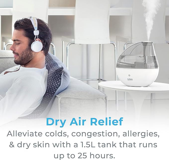 Pure Enrichment MistAire Silver Ultrasonic Cool Mist Humidifier - Image 2