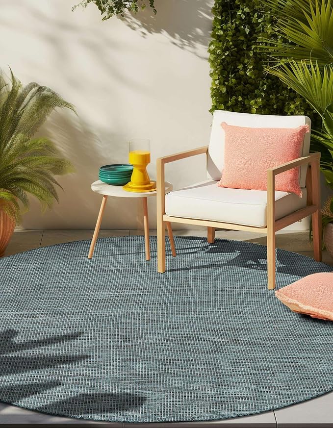 Unique Loom Outdoor Solid Collection Area Rug - Image 5