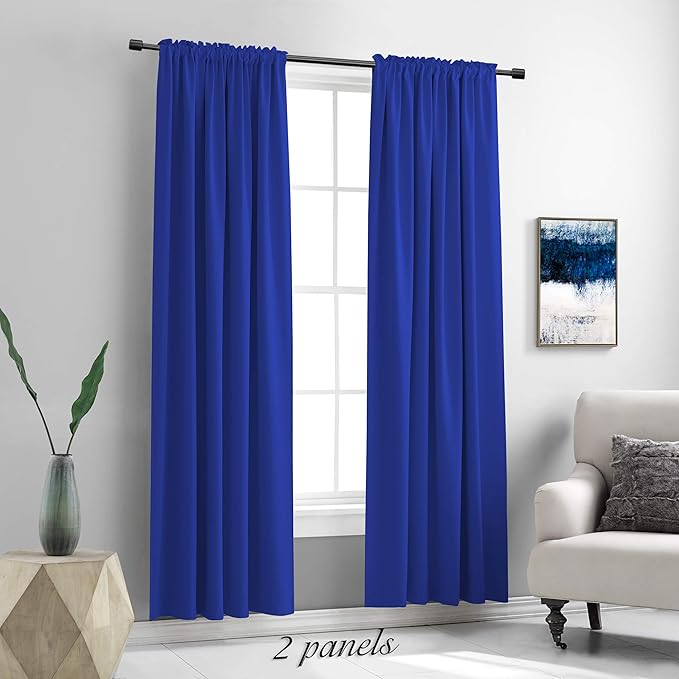 DONREN Royal Blue Blackout Curtains Panels - Image 2