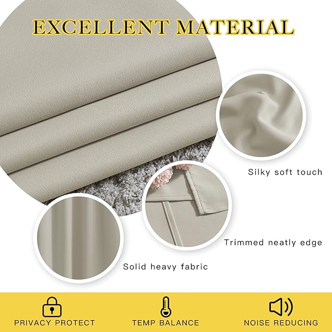 NICETOWN Natural Blackout Living Room Curtain - Image 5