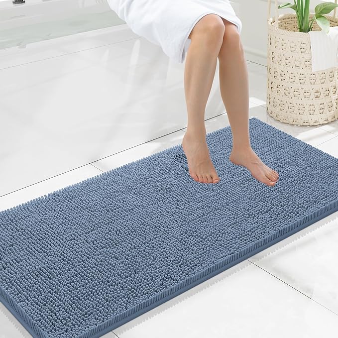 Smiry Luxury Chenille Bathroom Rugs 47x20, Extra Soft and Absorbent Shaggy Bath by Smiry