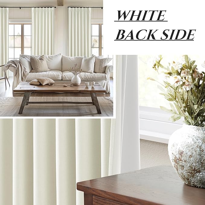 Ivory White Pinch Pleated Complete Blackout Curtains & Drapes 84 Inch Length 2 - Image 5