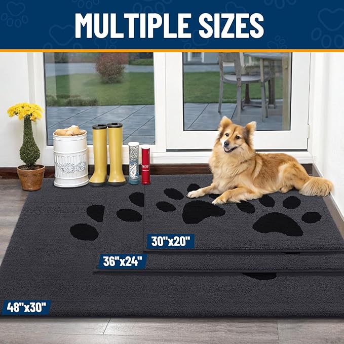 Smiry Dog Door Mat for Muddy Paws, Absorbs Moisture and Dirt, Low-Profile - Image 3