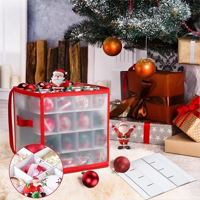 Christmas Ornament Storage Box, 64 Christmas Decoration Storage Box - Image 3
