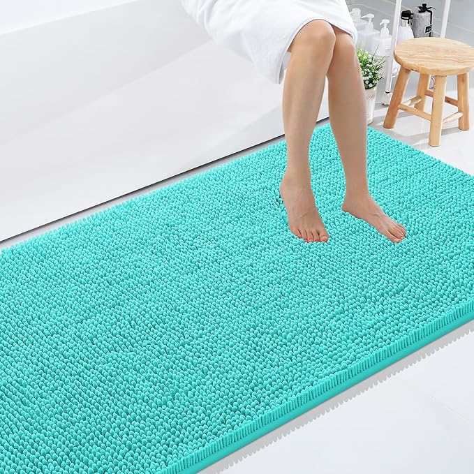 Smiry Luxury Chenille Bathroom Rugs 59x35, Extra Soft and Absorbent Shaggy Bath by Smiry