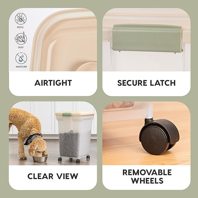 IRIS USA 58 Lbs / 67 Qt WeatherPro Airtight Pet Food Storage Container - Image 4