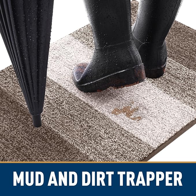 Smiry Dog Door Mat for Muddy Paws, Absorbs Moisture and Dirt, Low-Profile - Image 2