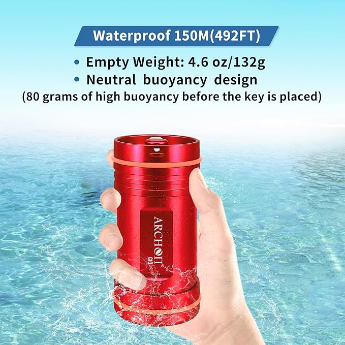 ARCHON Aluminum Alloy Waterproof Car Key Holder FOB Case, Keychain Dry Storage - Image 5