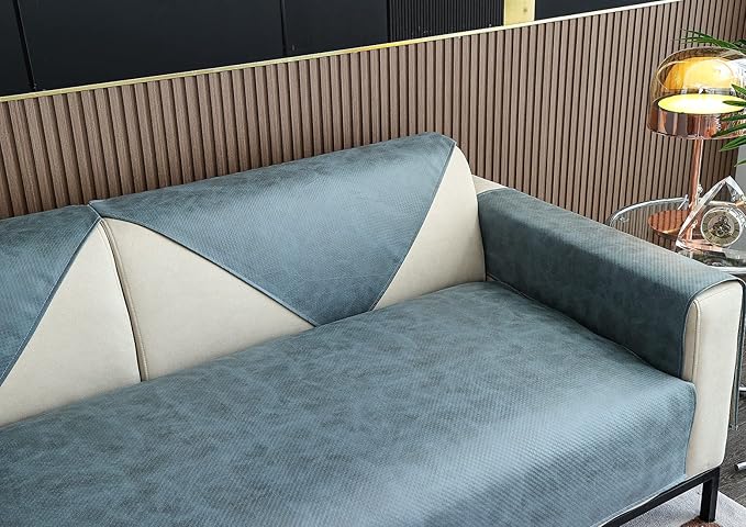 Faux Leather Waterproof Couch Sofa Cover Vintage PU Sectional Couch Cover Non - Image 6