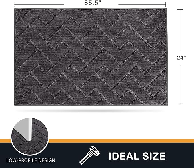 PURRUGS Dirt Trapping Door Mat 24" x 35.5", Non-Slip Machine Washable Entry Rug - Image 2