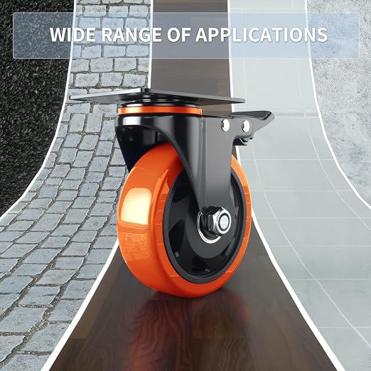 4 Inch Caster Wheels Heavy Duty 2200Lbs, Casters Set of 4 - Image 3