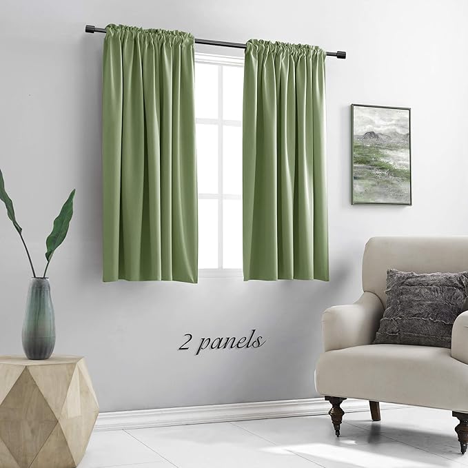 DONREN Sage Green Blackout Curtains - Image 2