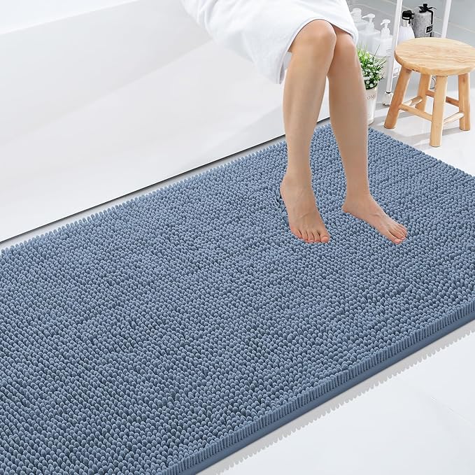Smiry Luxury Chenille Bathroom Rugs 59x35, Extra Soft and Absorbent Shaggy Bath by Smiry