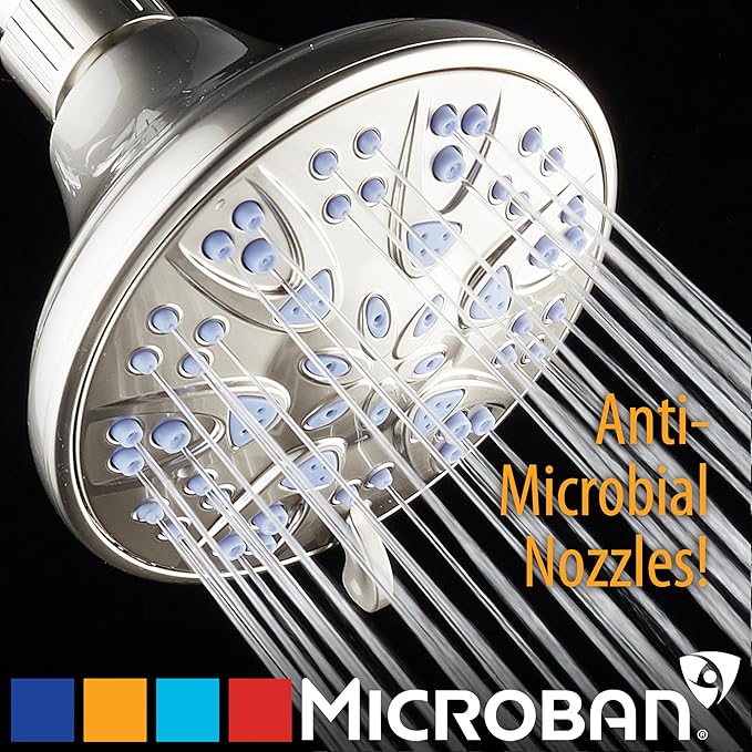 AquaDance Antimicrobial – Anti-Clog High-Pressure 6-Setting Shower Head - Image 2