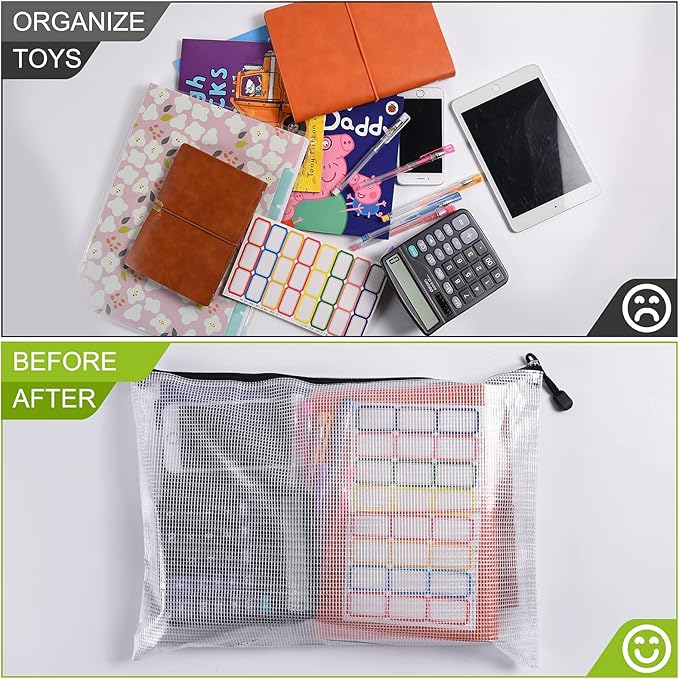 Mesh Zipper Pouch, A3 Size Tear-Resistant Document Pouch, Extra Large Zip File - Image 4