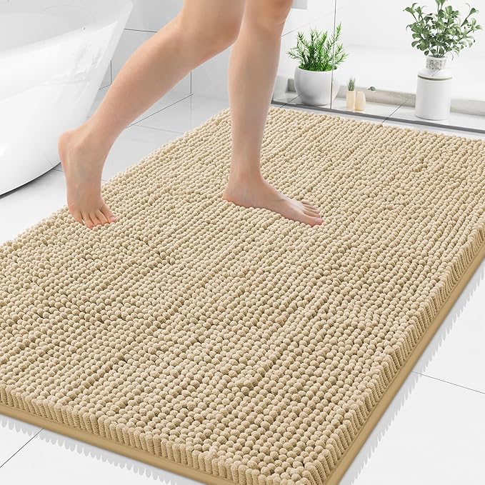 Smiry Luxury Chenille Bathroom Rugs 50x30, Extra Soft and Absorbent Shaggy Bath by Smiry