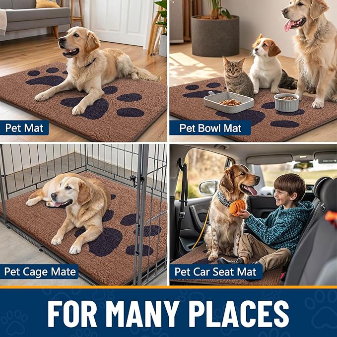 Smiry Dog Door Mat for Muddy Paws, Absorbs Moisture and Dirt, Low-Profile - Image 3