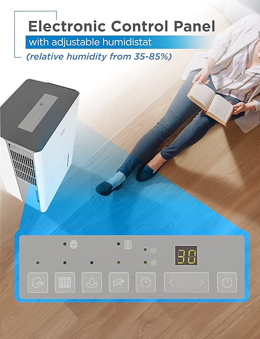 BLACK+DECKER 22-Pint Portable Dehumidifier, Dehumidifier - Image 3