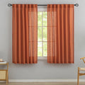 DONREN Burnt Orange Back Tab Curtains 48 Inches Long 2 Panels by DONREN