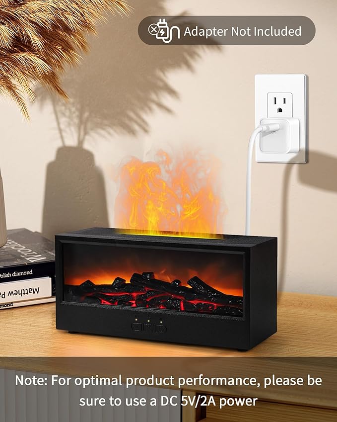 Essential Oil Diffuser, 7-Color Fireplace Flame Aromatherapy Humidifier - Image 7