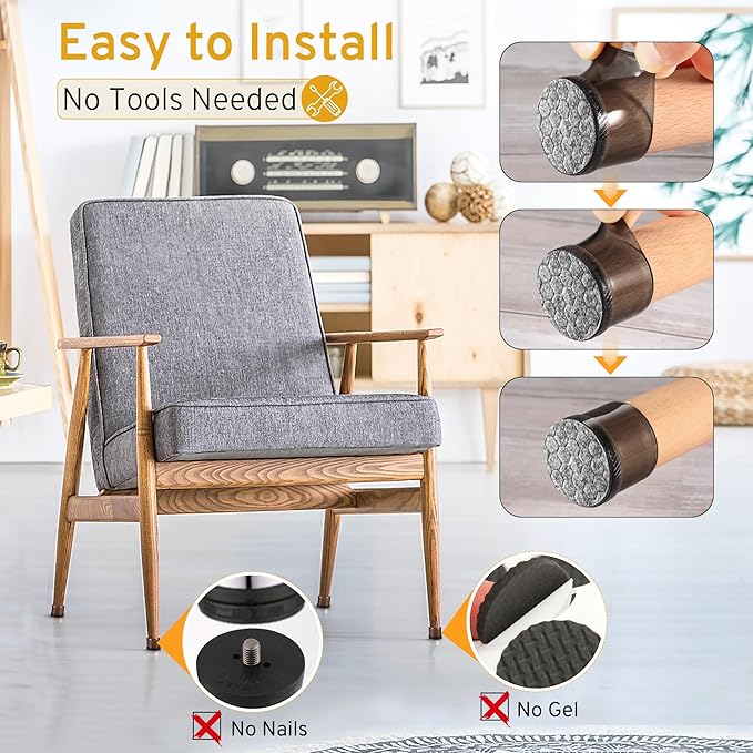 24PCS Round Chair Leg Floor Protectors, Furniture Sliders, Chair Leg Protectors - Image 4