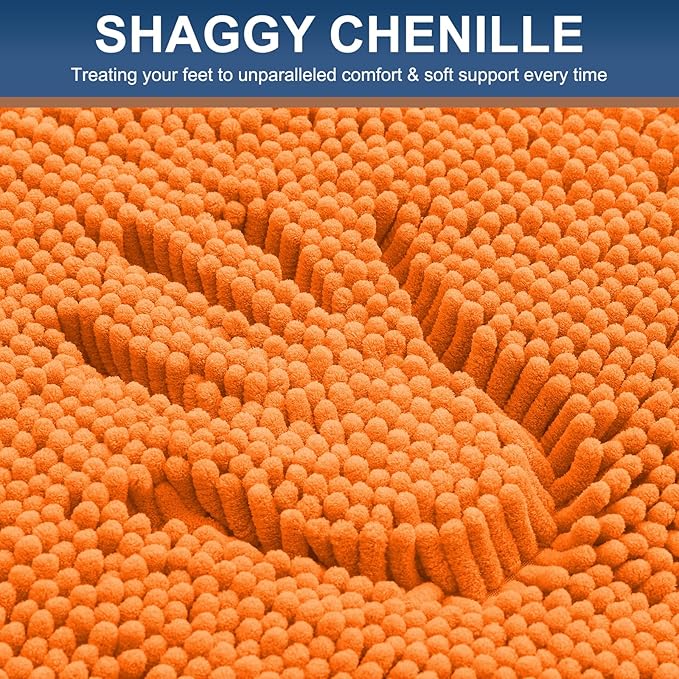 Smiry Luxury Chenille Bathroom Rugs 24x16, Extra Soft and Absorbent Shaggy Bath - Image 3