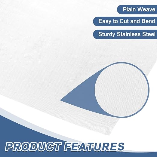 uxcell 100 Mesh 39" x 10" Woven Wire Mesh, 316 Stainless Steel Air Vent Filter - Image 3