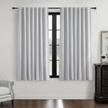 Light Grey 100% Blackout Curtains 54 Inches Long 2 Panels Set, Short Linen Heat by QJMYDECO