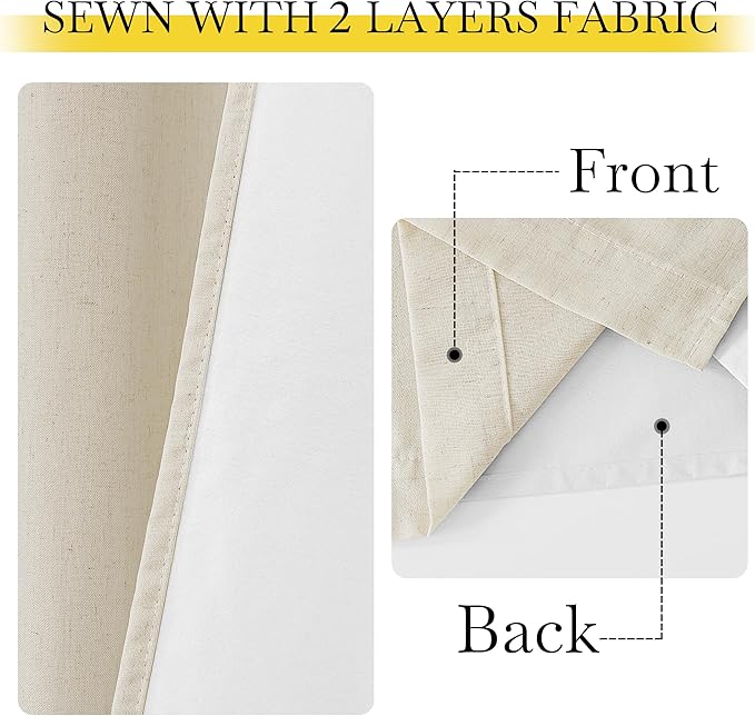 NICETOWN 100% Blackout Curtains 90 inches Long, Thick Linen Textured Bronze - Image 4