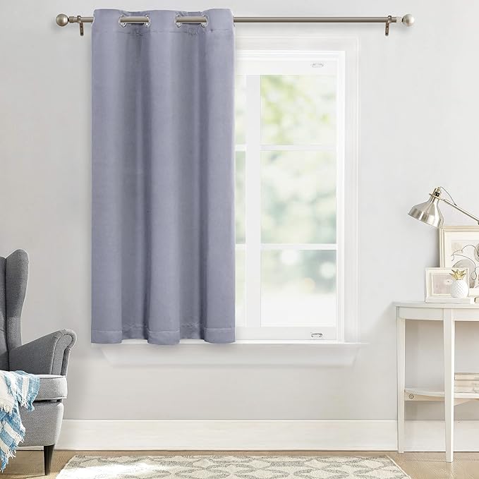 MYSKY HOME Grey Curtains for Boys Room Blackout Curtain for Bedroom Kitchen - Image 8