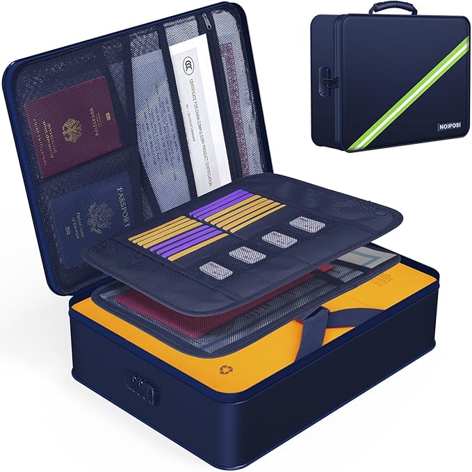 Document Organizer with 5200℉ Heat Insulated, 16.1"x11.4"x4.3" Waterproof and by Noiposi