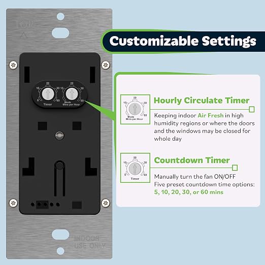 TOPGREENER Air Cycle Switch, Smart Exhaust Circulator, Auto Exhausts Air Hourly - Image 3