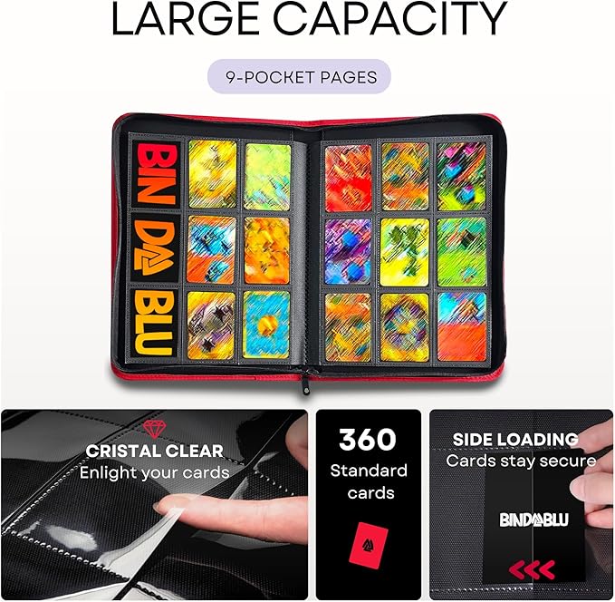 9 Pocket Trading Card Zip Binder - Image 3
