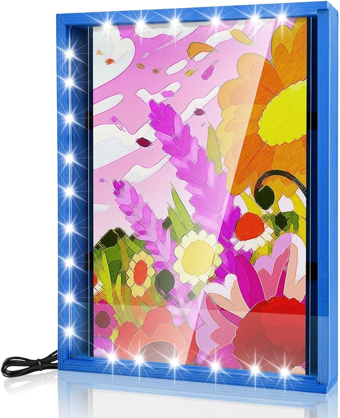 Shadow Box with LED Light Dried Flowers Collectible Shadow Frame Changeable - Image 2
