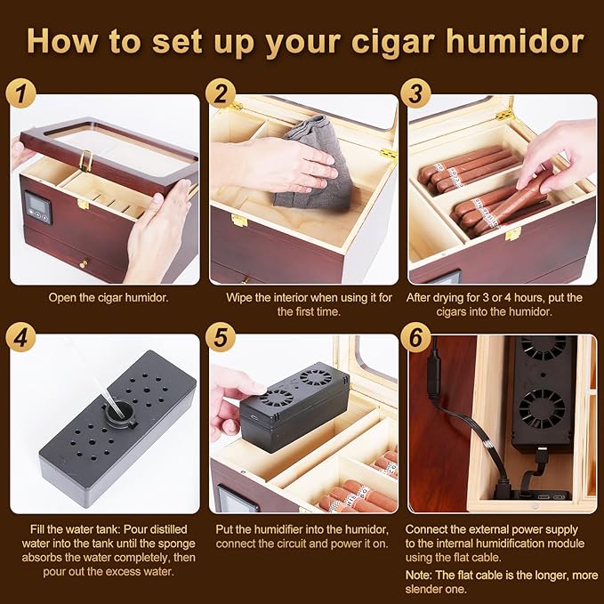 Electric Humidor Cabinet with Precision Humidity Control & Digital Display | - Image 6