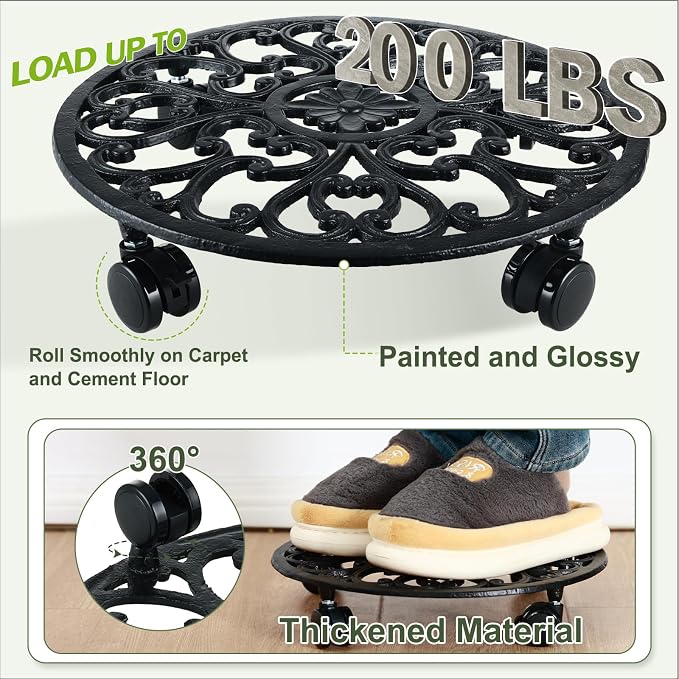 2 Packs 14 Inch Rolling Plant Stand - Image 6