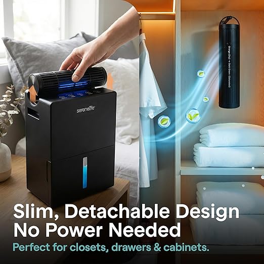 SereneLife Dehumidifiers for Home, 91 Oz Quiet Dehumidifier for Bedroom - Image 3