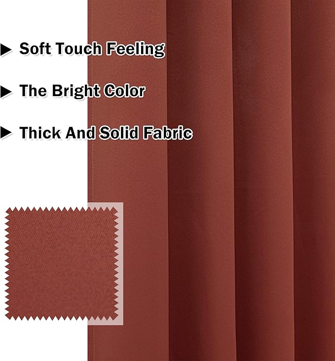MYSKY HOME Brick Red Blackout Curtains - Image 8