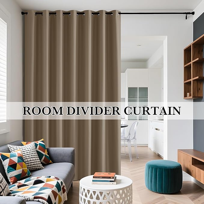 RYB HOME Extra Long 100% Blackout Room Divider Curtains - Image 6