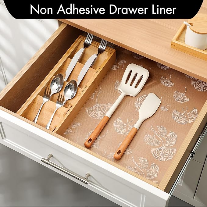 Cooyes Shelf Liner, Non Adhesive Drawer and Cabinet Liner, EVA Washable - Image 2
