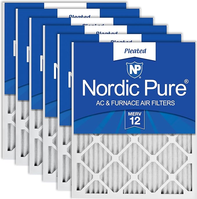 Nordic Pure 12x24x1 Pleated MERV 12 Air Filters 6 Pack by NordicPure